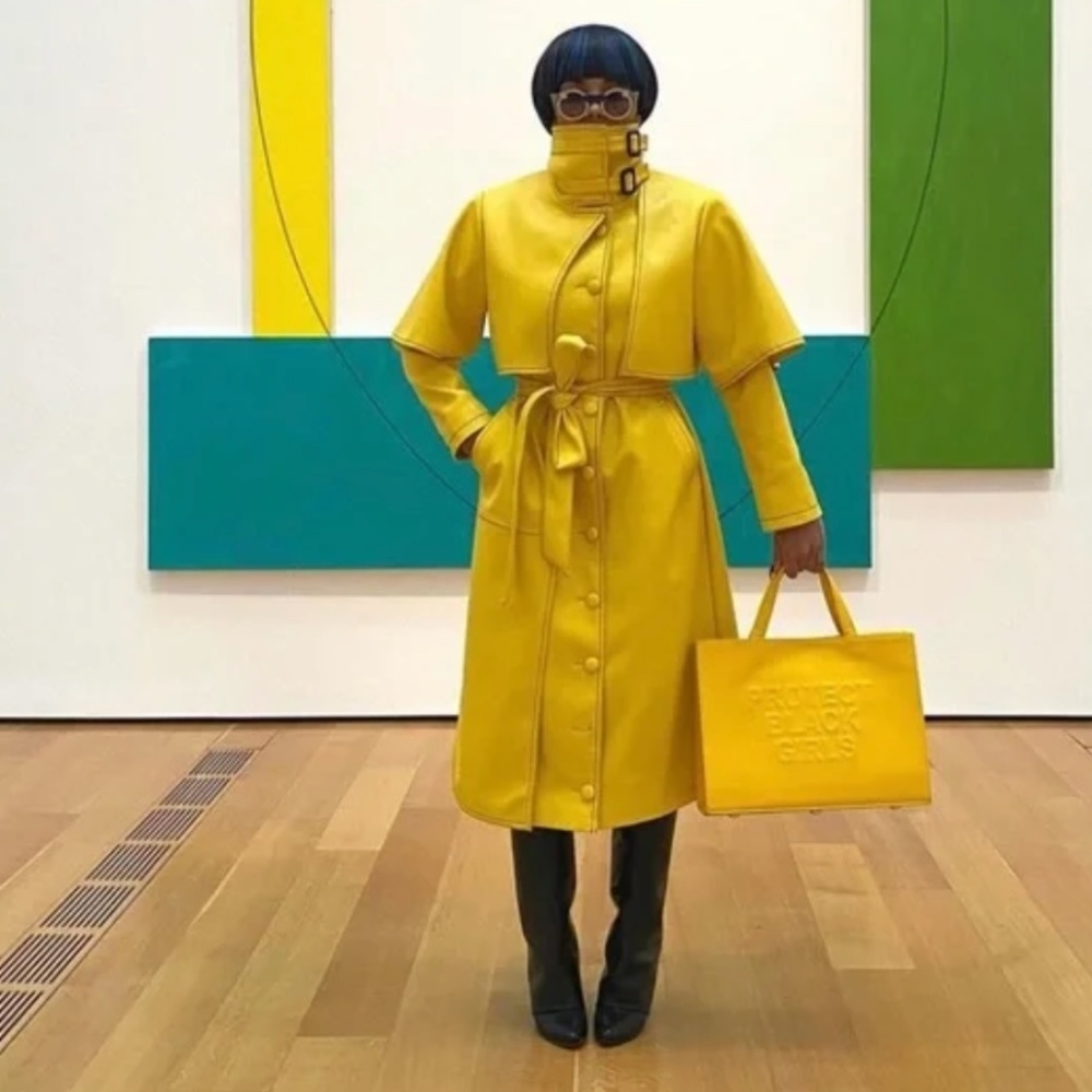 Yellow High Neck Trench